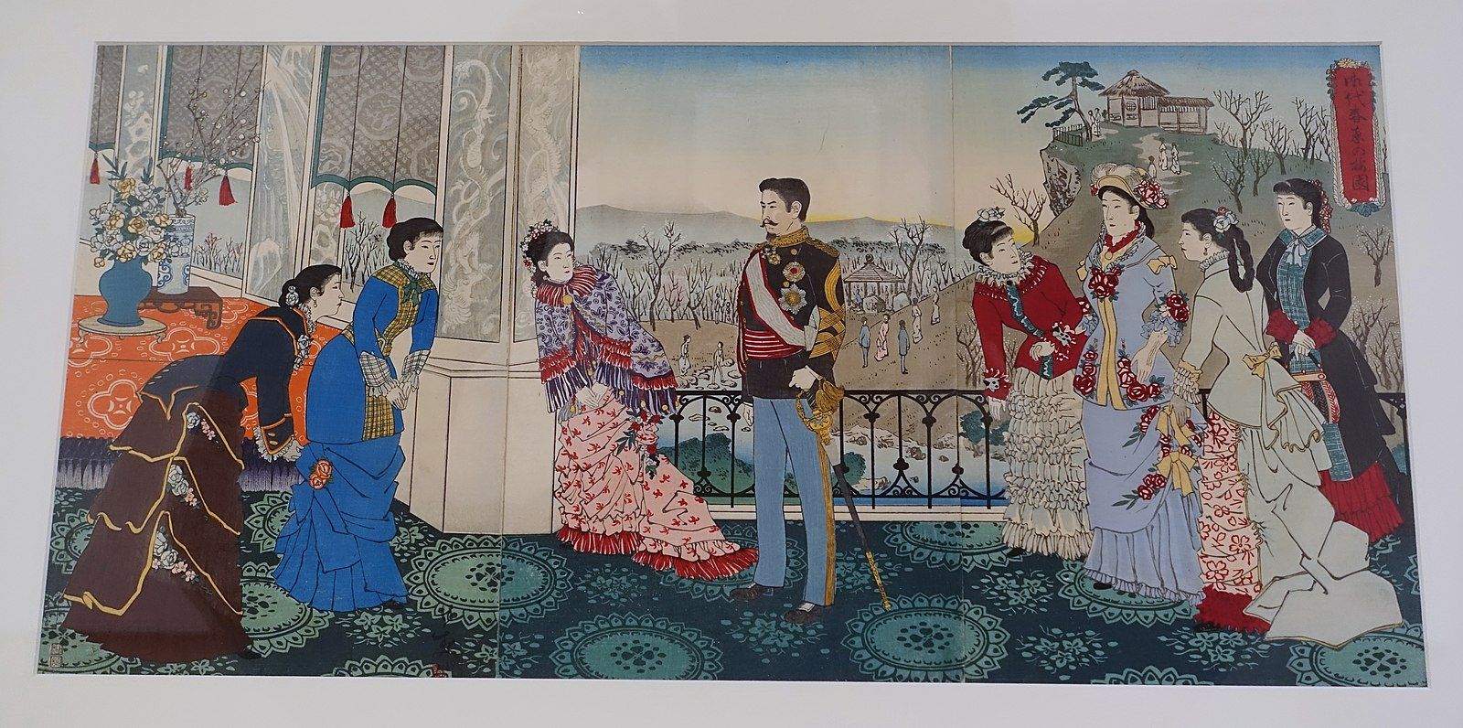 Emperor Meiji and his Consort in the Plum Garden, by Kobayashi Kiyochika, Japan, Meiji period, 1887 AD